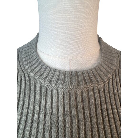 2/$30 ZARA Sage Green Small Ribbed Knit Short Sleeve Sweater Top Fitted Stretch - Picture 4 of 12